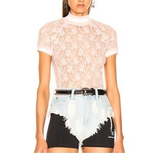 T By Alexander Wang Nude Lace Top